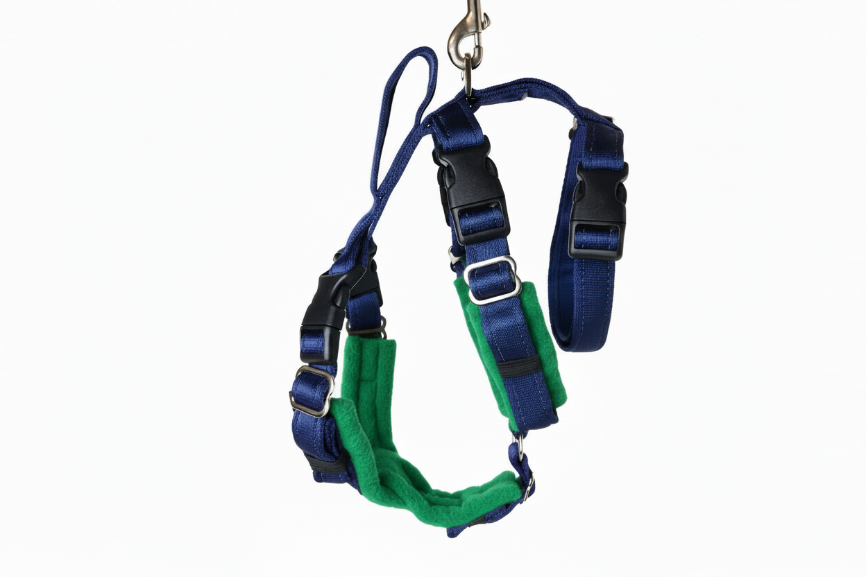 Navy Blue Escape Proof Adjustable Houdini Harness - Fleece Lined