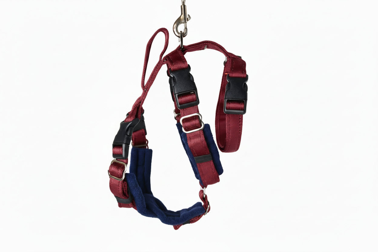 Burgundy Escape Proof Adjustable Houdini Harness - Fleece Lined