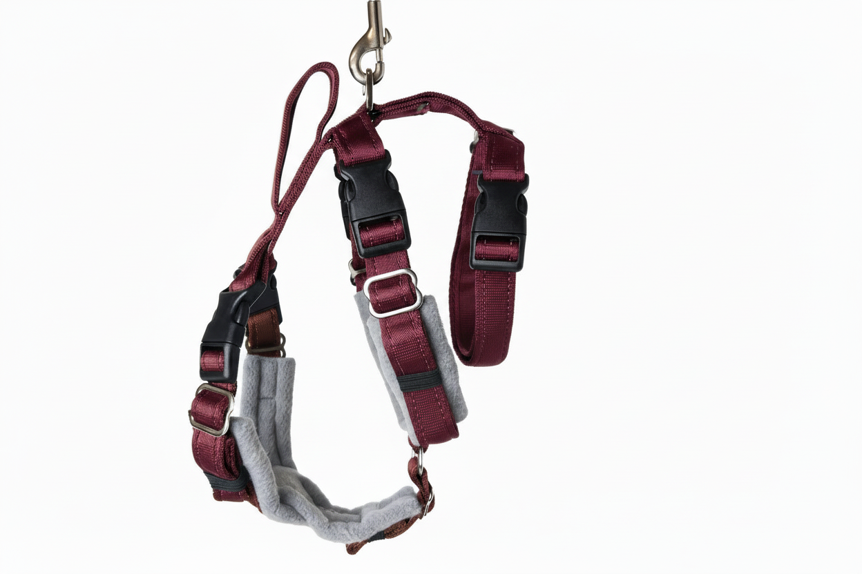 Burgundy Escape Proof Adjustable Houdini Harness - Fleece Lined