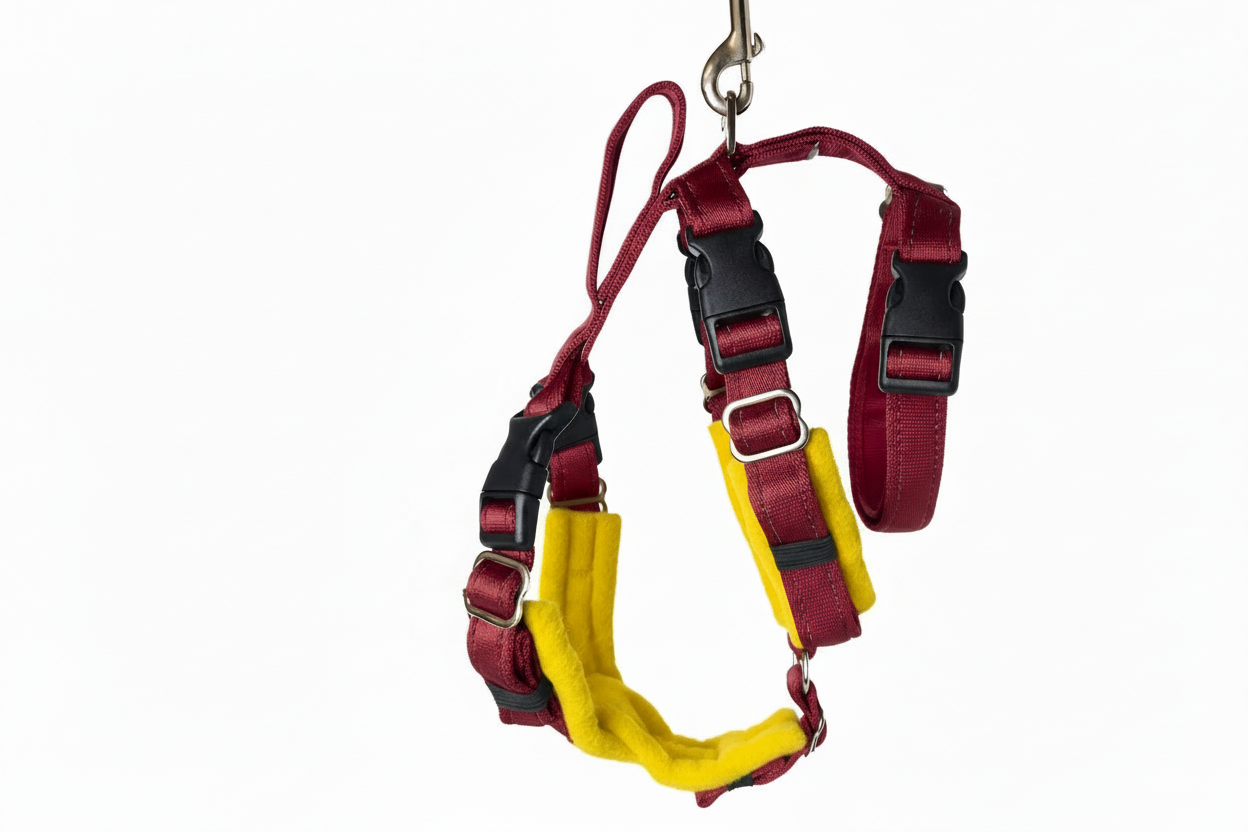 Burgundy Escape Proof Adjustable Houdini Harness - Fleece Lined