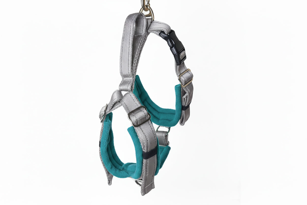 Silver Grey Adjustable Vari-Fit Harness - Fleece Lined