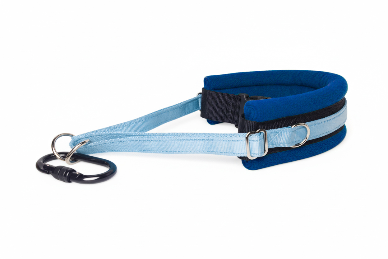 Hands Free Dog Walking Belt - Sky Blue Webbing