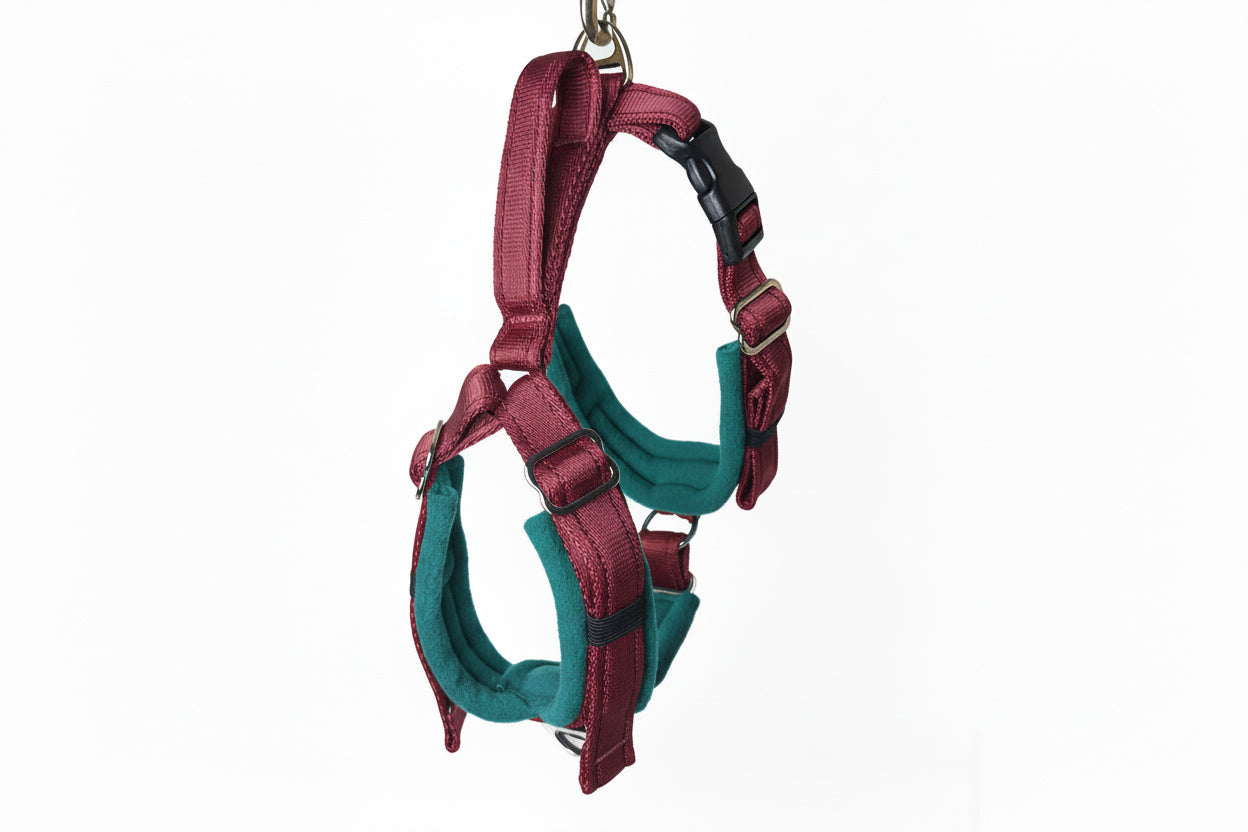 Burgundy Adjustable Vari-Fit Harness - Fleece Lined