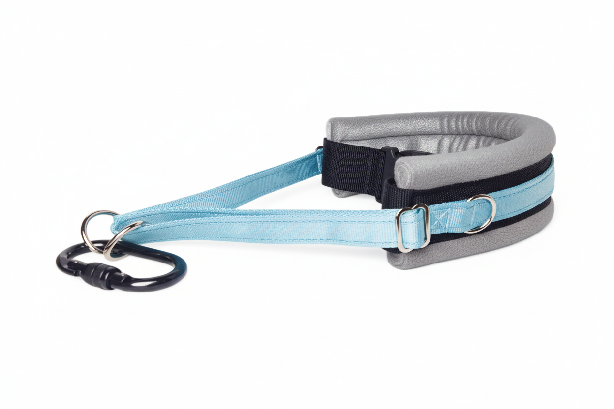 Hands Free Dog Walking Belt - Sky Blue Webbing