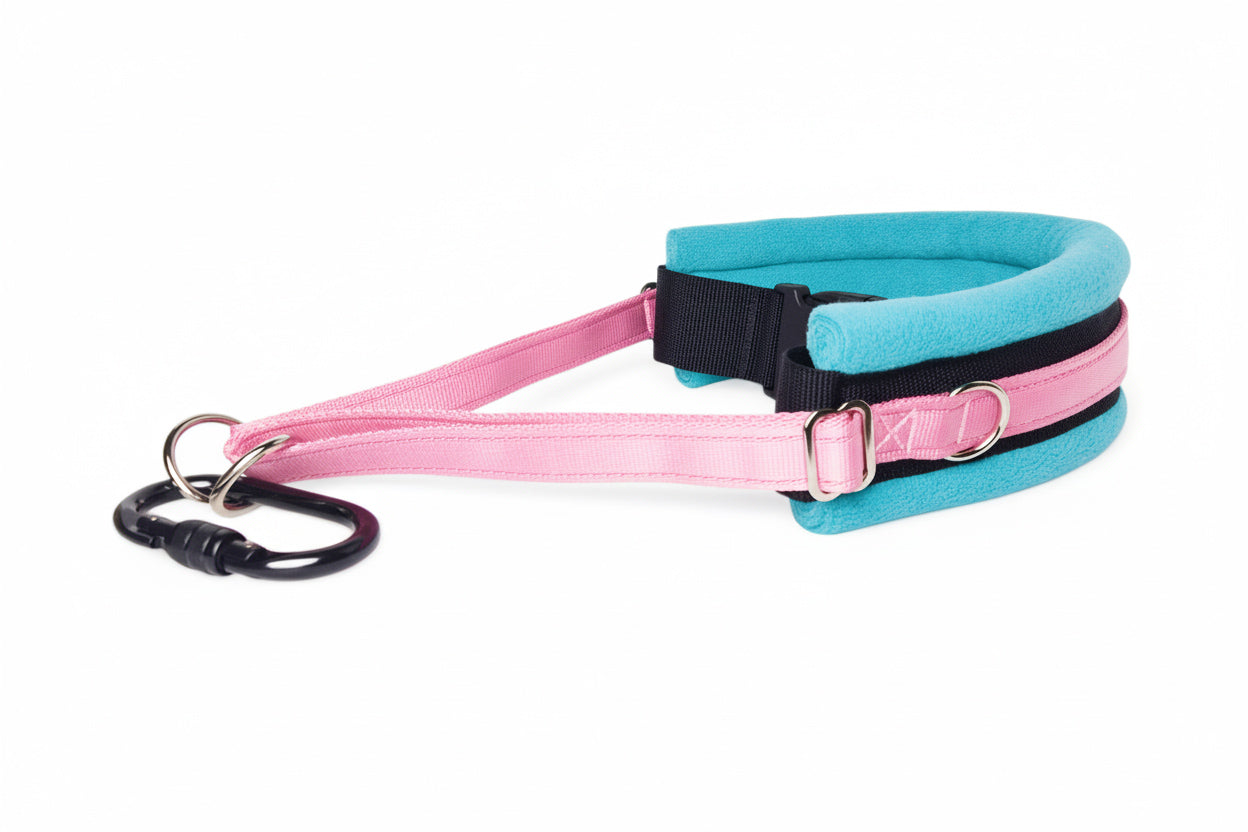 Hands Free Dog Walking Belt - Baby Pink Webbing