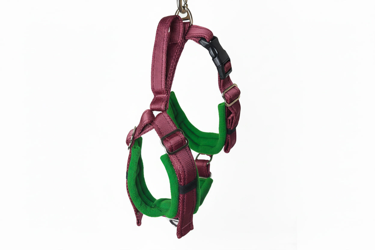Burgundy Adjustable Vari-Fit Harness - Fleece Lined
