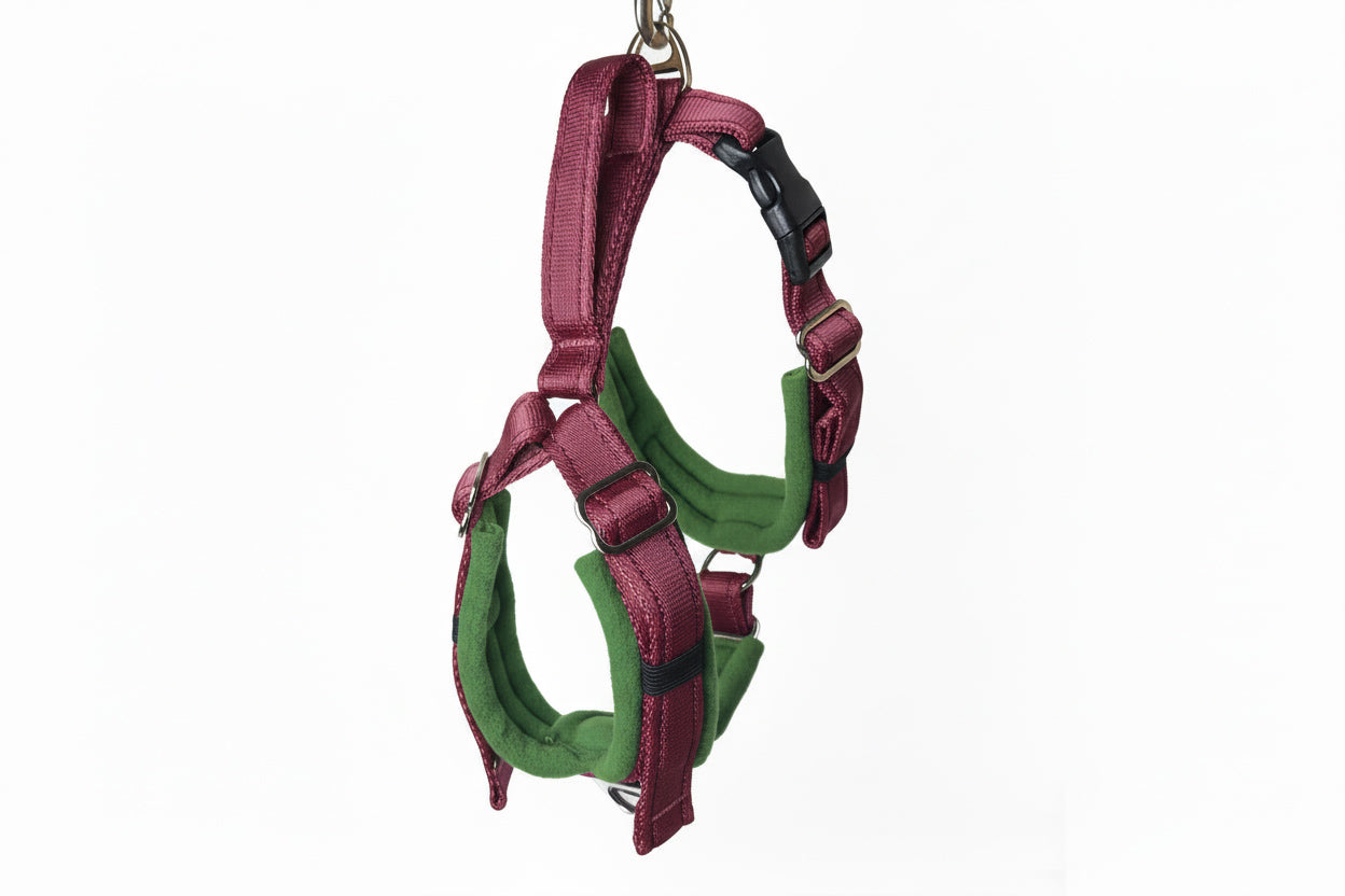 Burgundy Adjustable Vari-Fit Harness - Fleece Lined