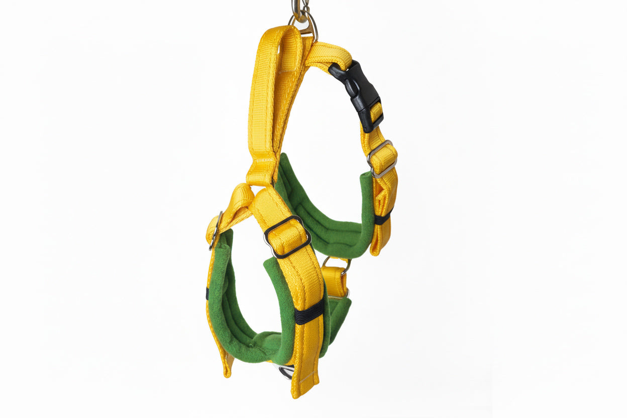 Yellow Adjustable Vari-Fit Harness - Fleece Lined