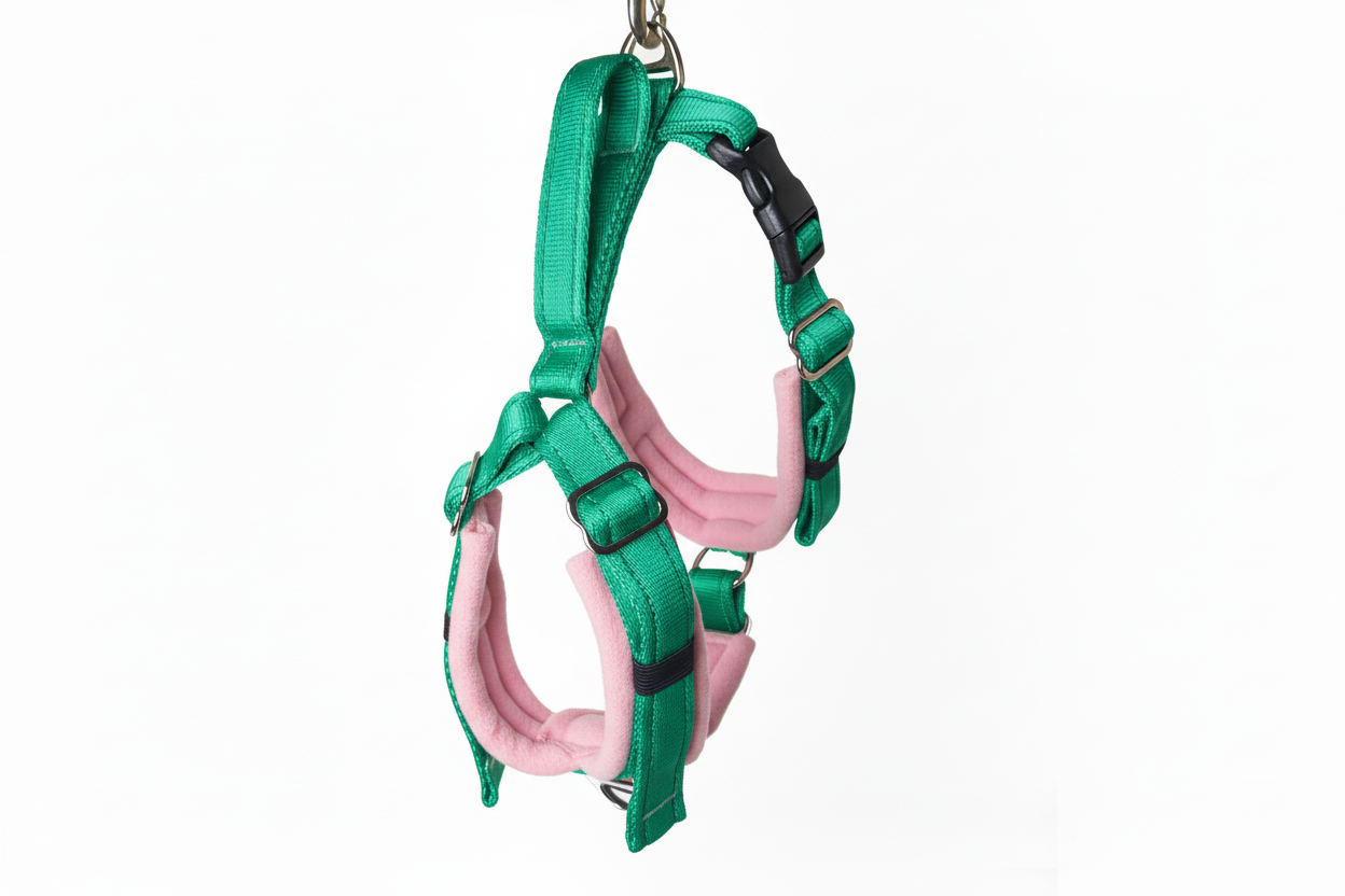 Emerald Green Adjustable Vari-Fit Harness - Fleece Lined