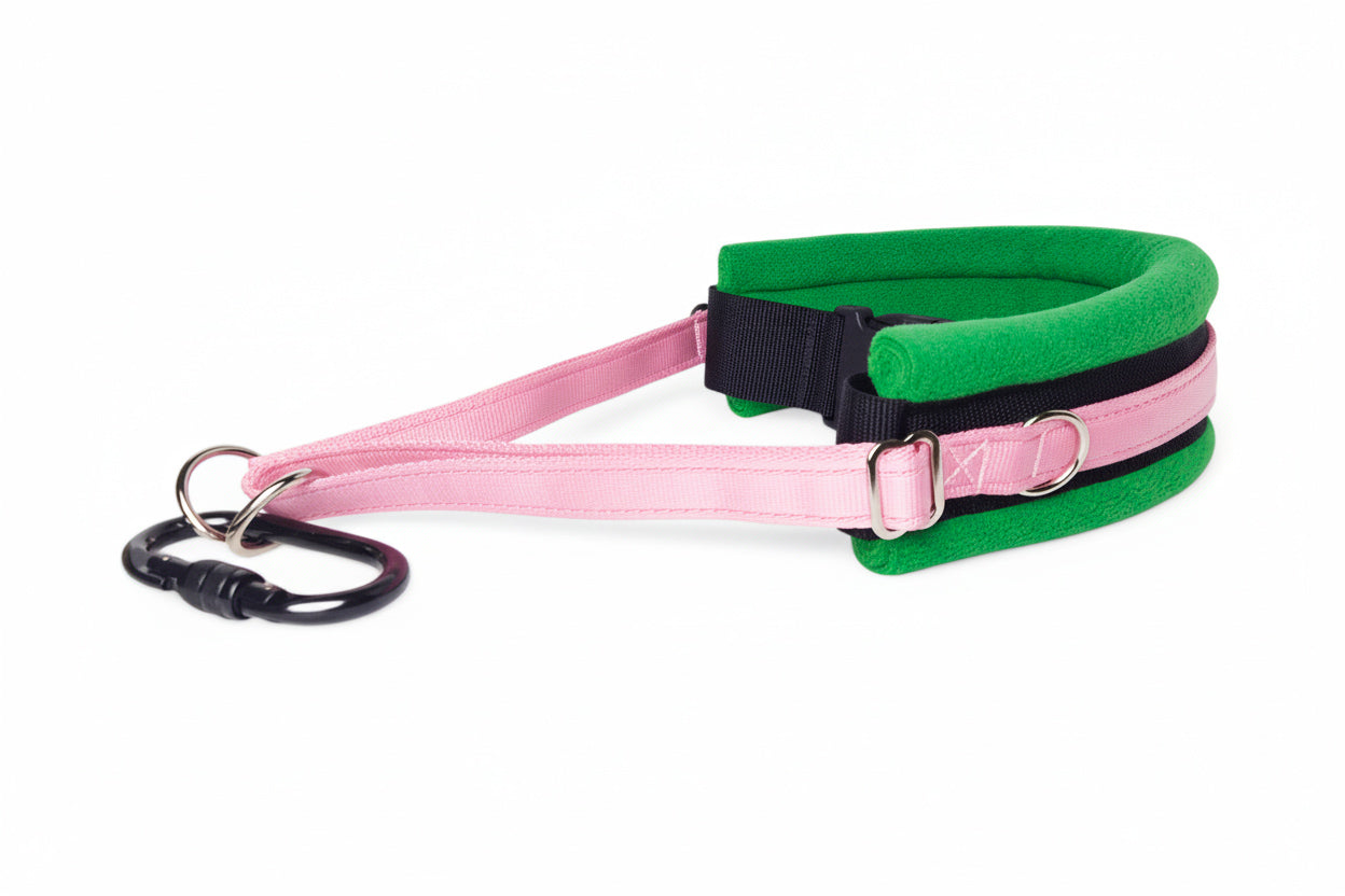 Hands Free Dog Walking Belt - Baby Pink Webbing