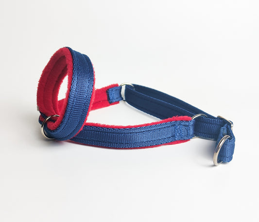 Martingale style canine headcollar, in 20mm width for larger dogs with custom options available, made to measure dog head collar.