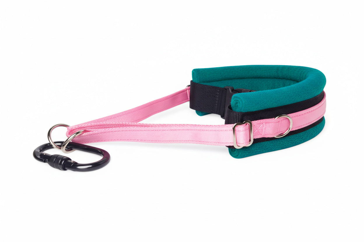 Hands Free Dog Walking Belt - Baby Pink Webbing