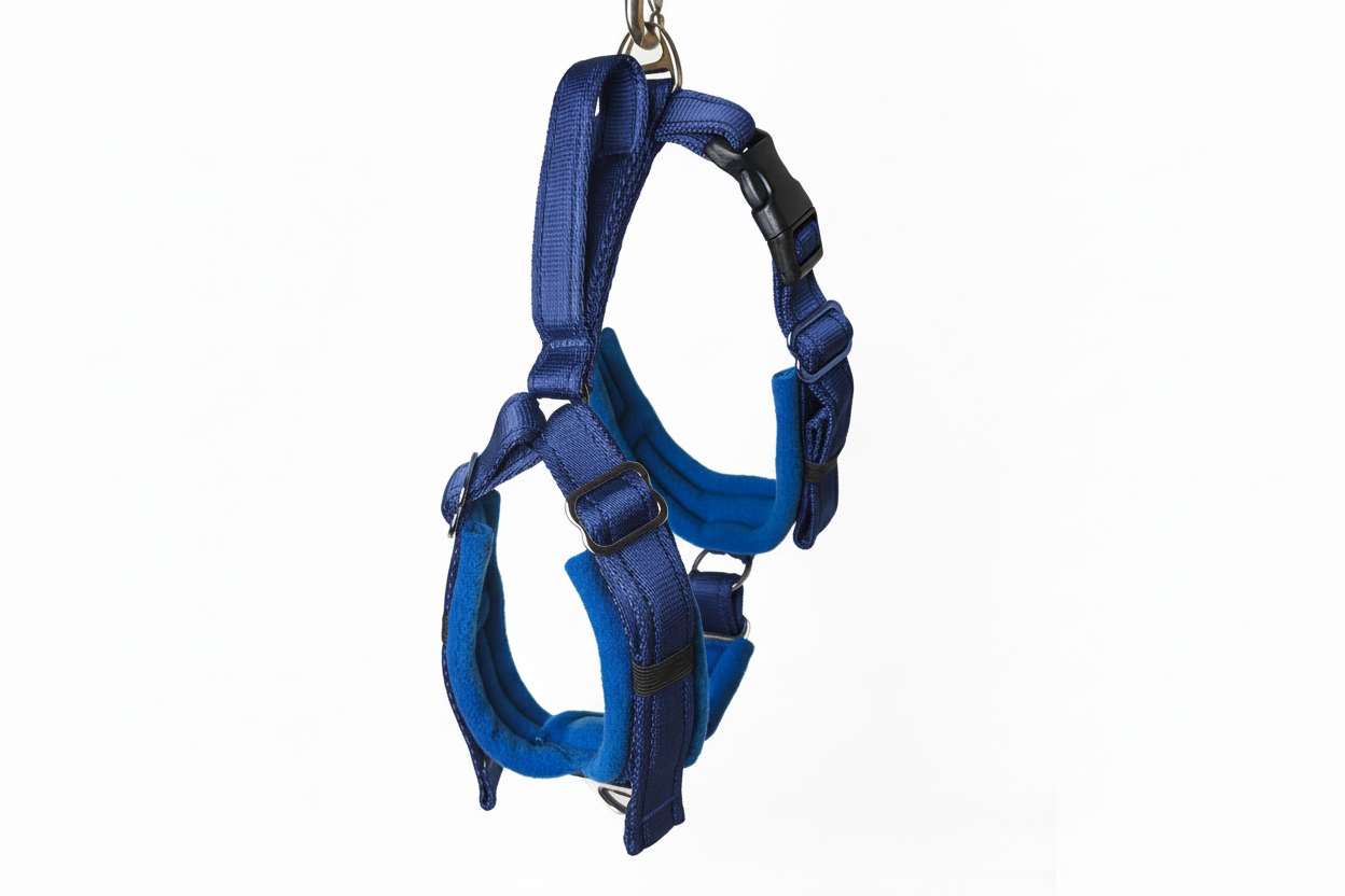 All navy blue harness