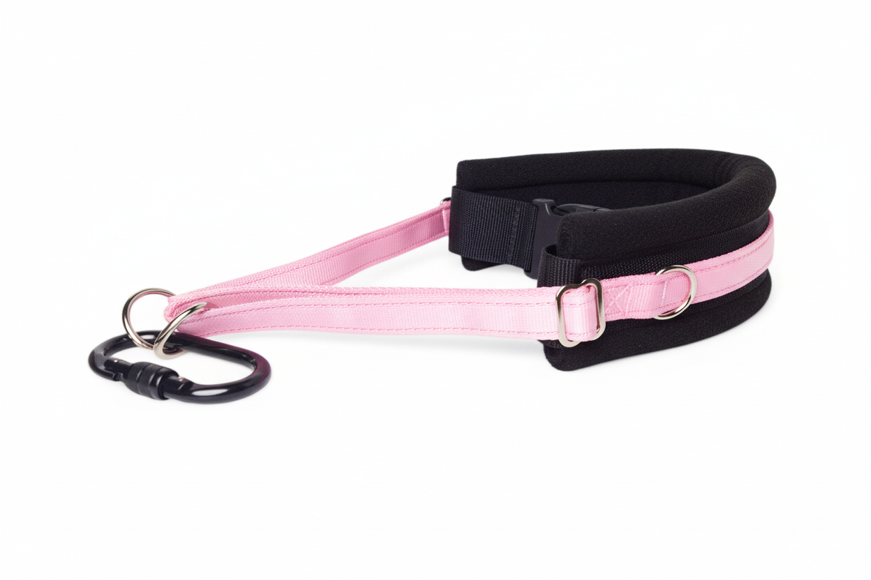 Baby pink and black collar