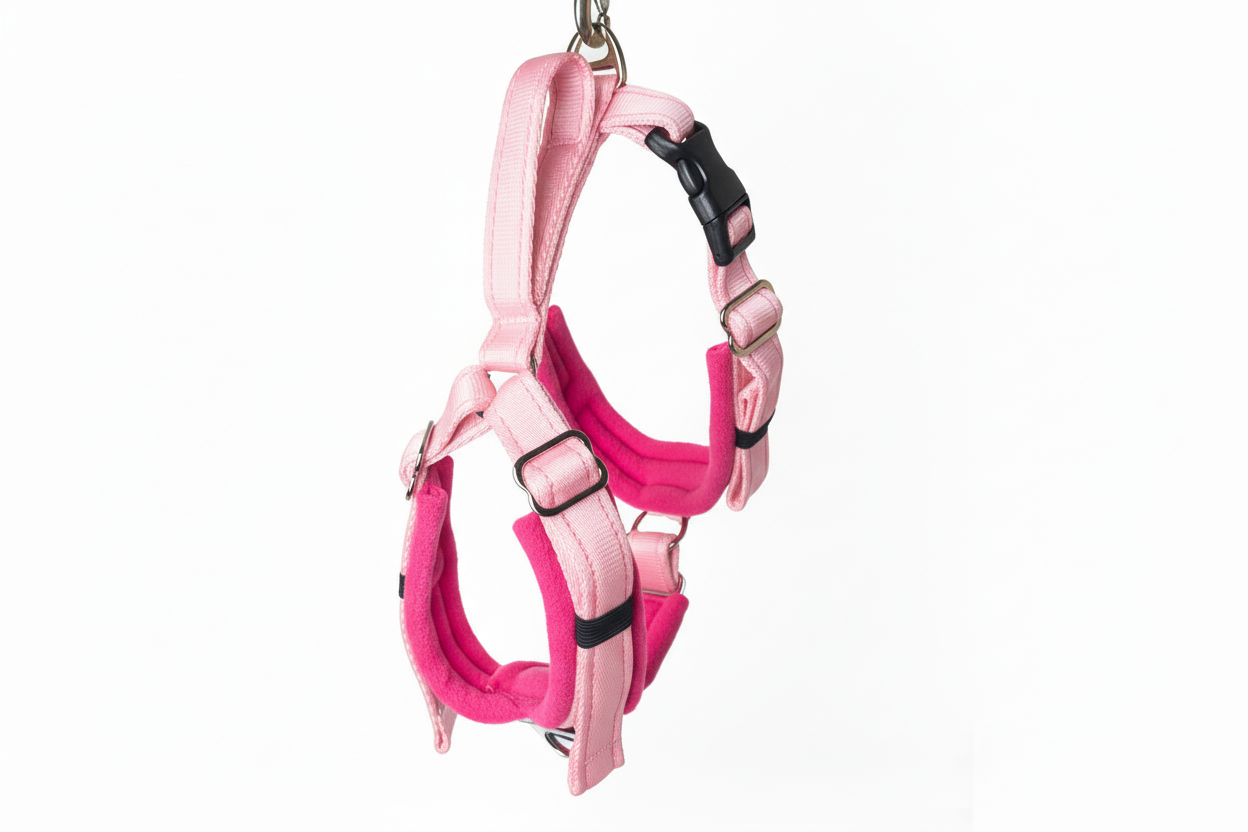 Baby pink and hot pink harness