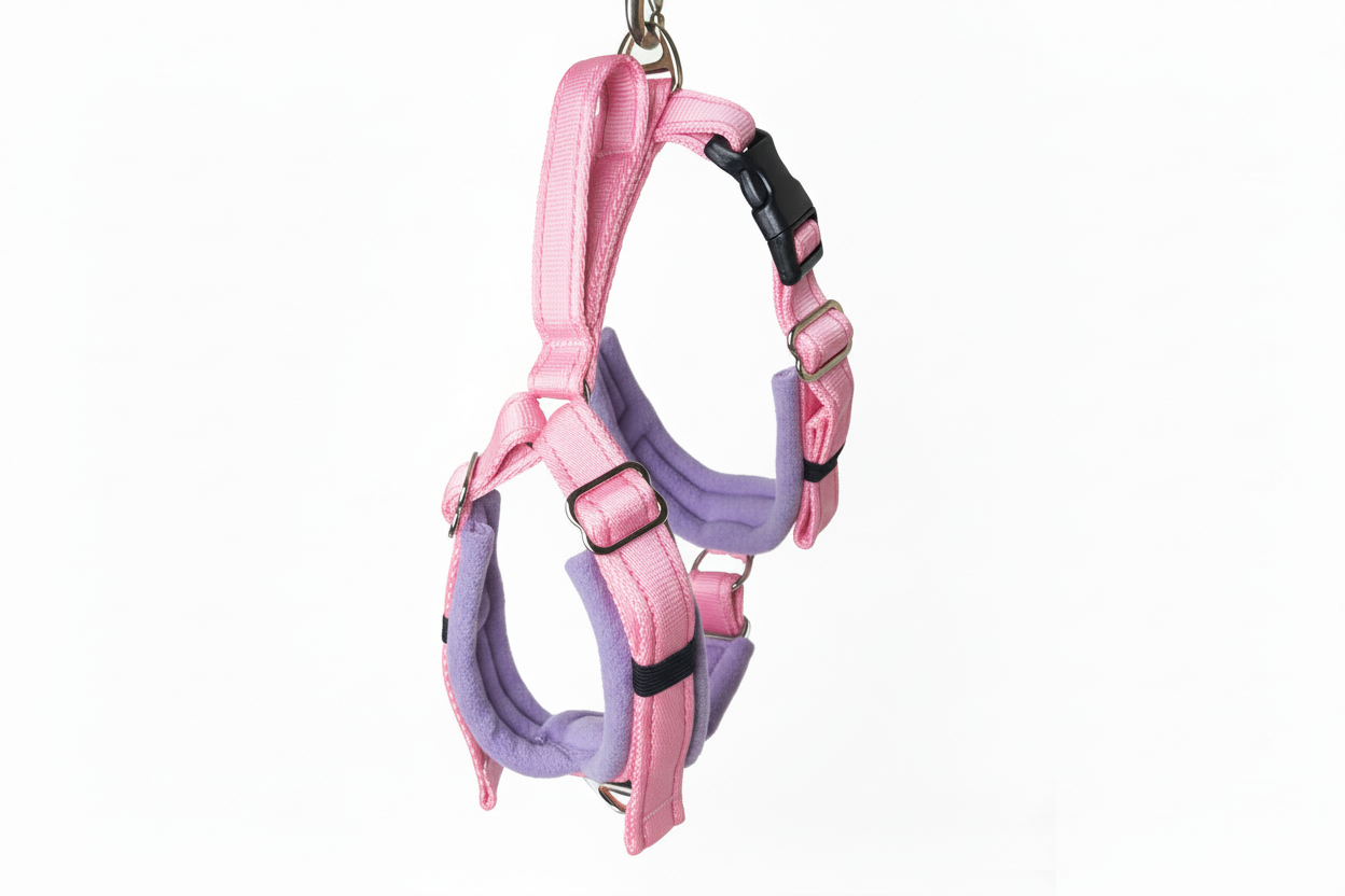 Baby pink and lilac harness