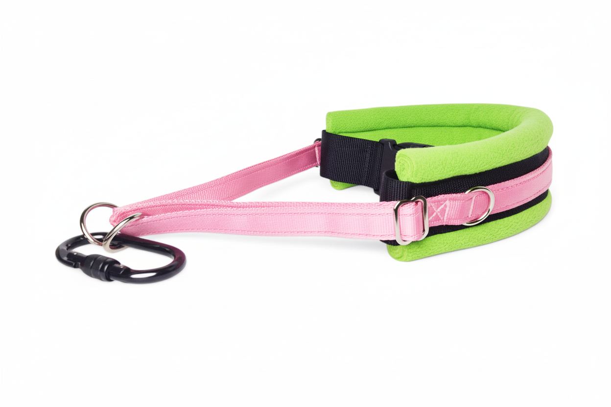 Baby pink and lime green collar