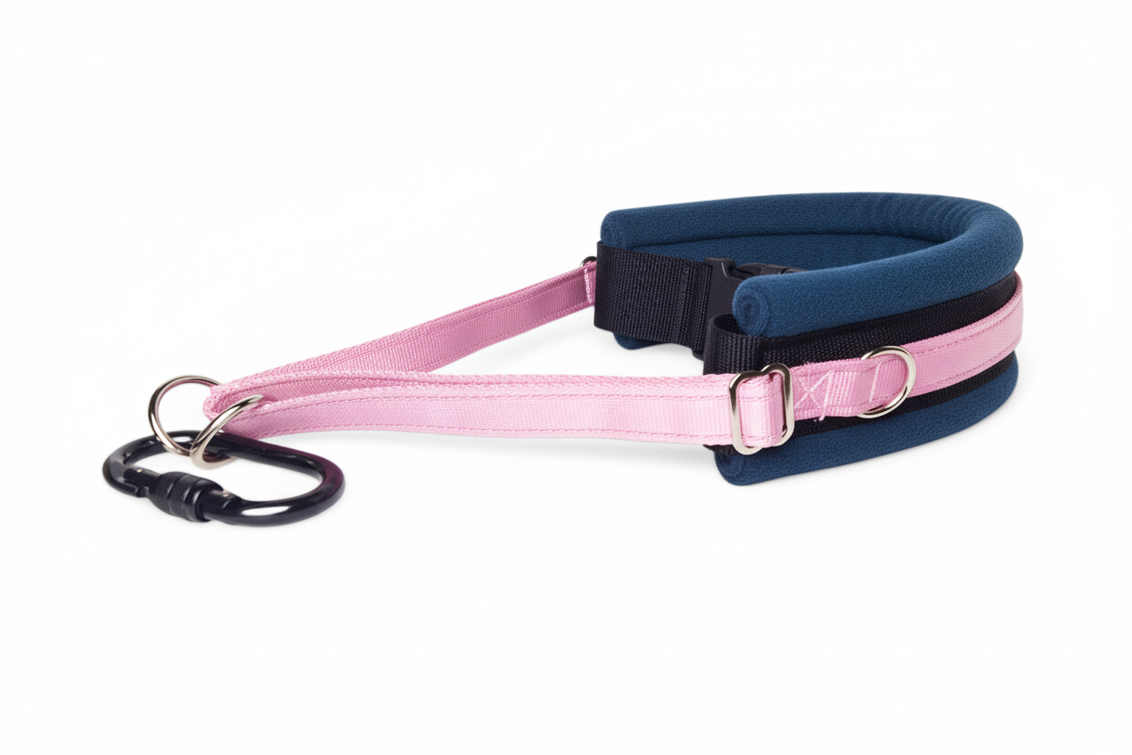 Baby pink and navy collar