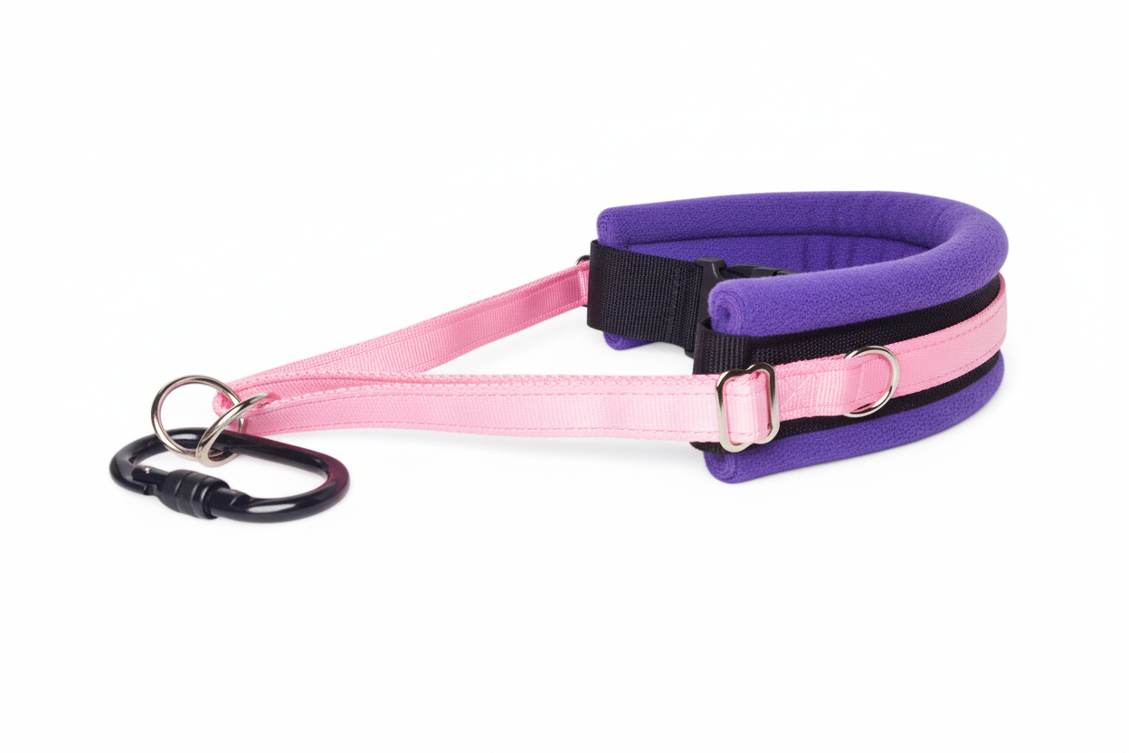 Baby pink and purple collar
