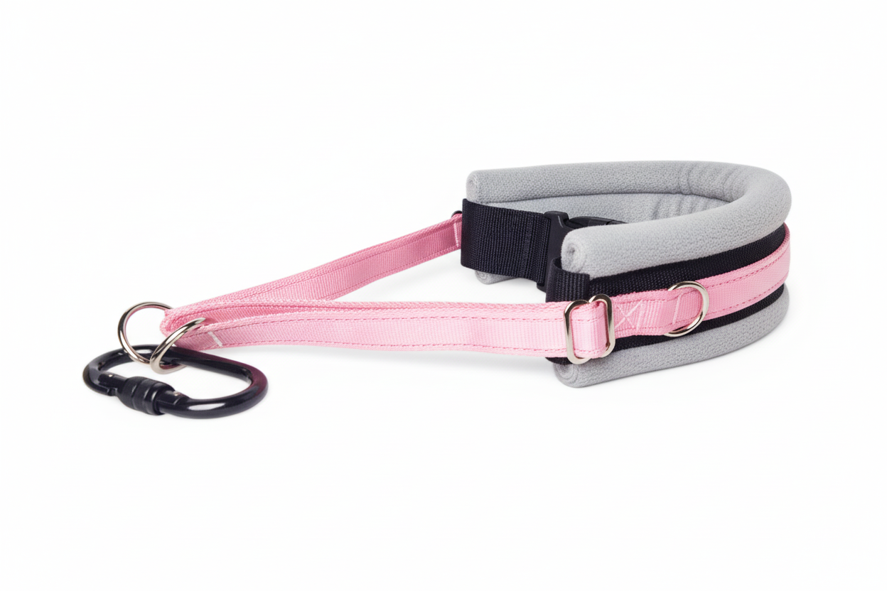 Baby pink and silver grey collar