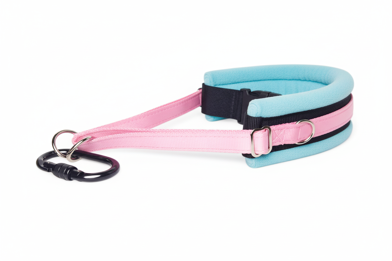 Baby pink and sky blue collar