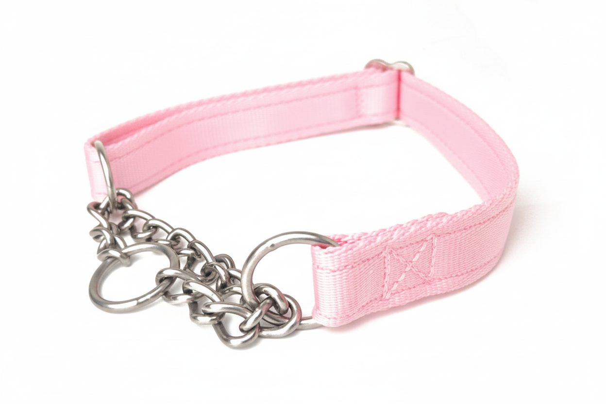 Baby pink half check collar