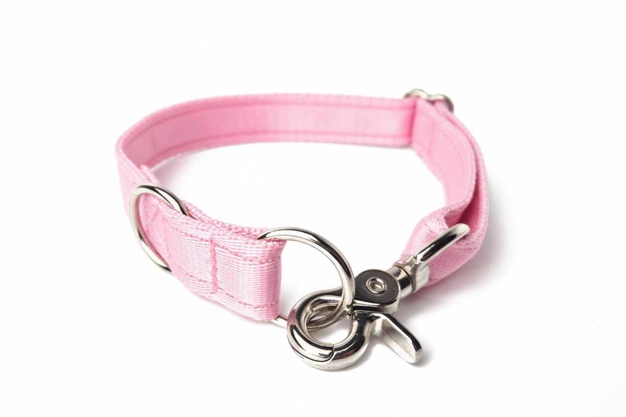 Baby pink trigger clip collar