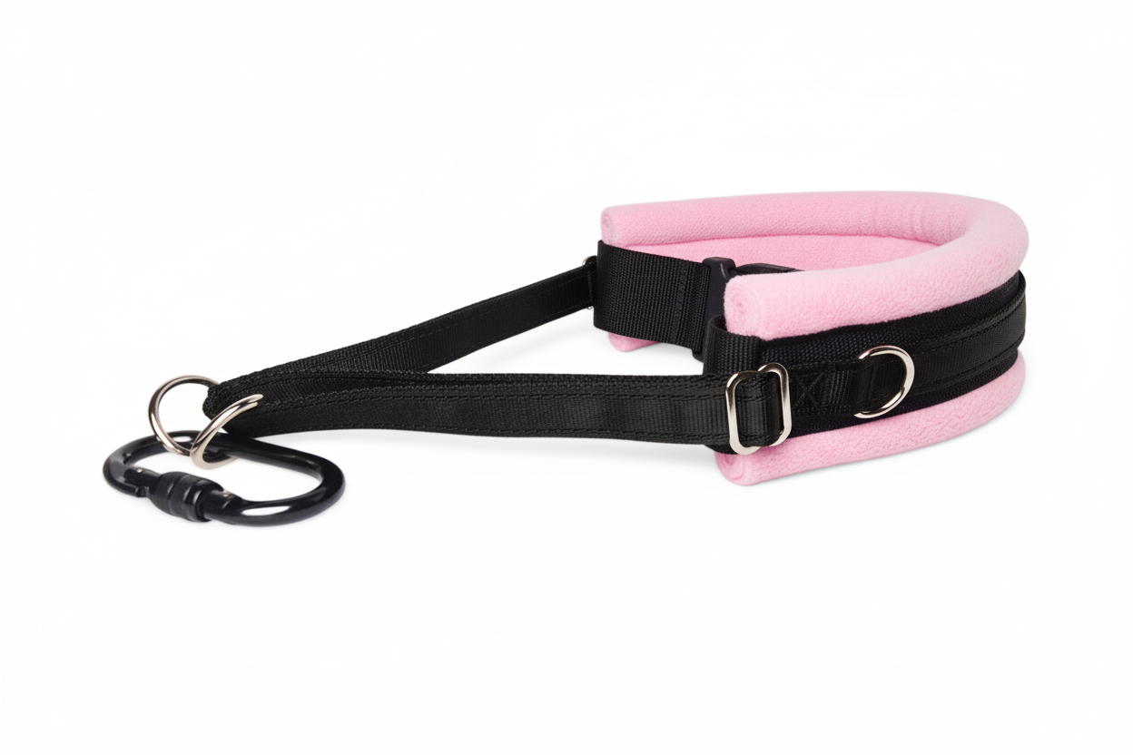 Black and baby pink collar
