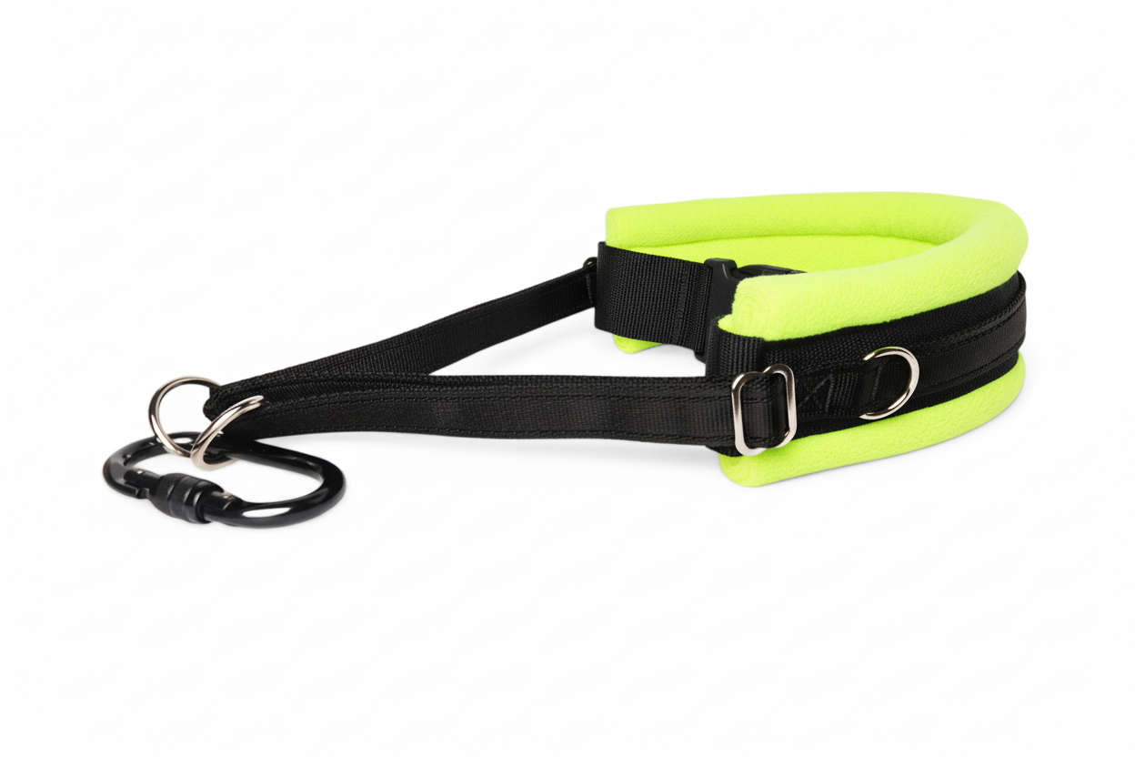 Black and high-vis yellow collar