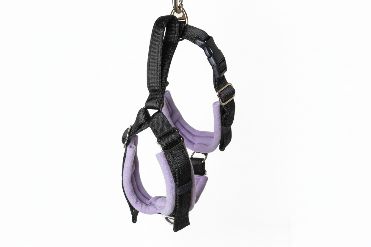Black and lilac harness