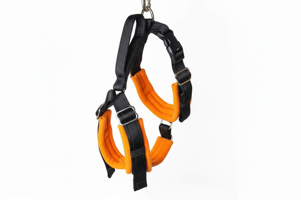 Black and orange harness
