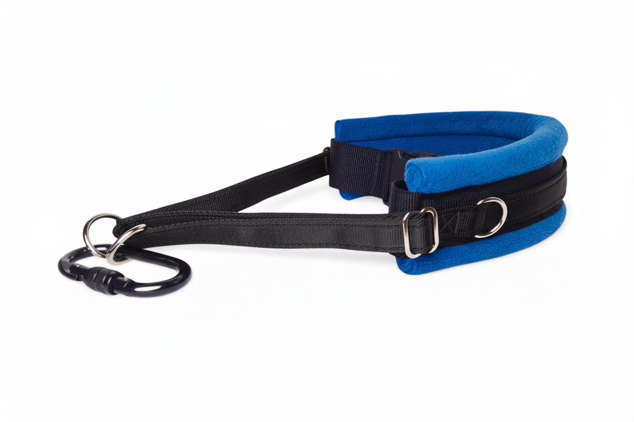 Black and royal blue collar with silver hardware