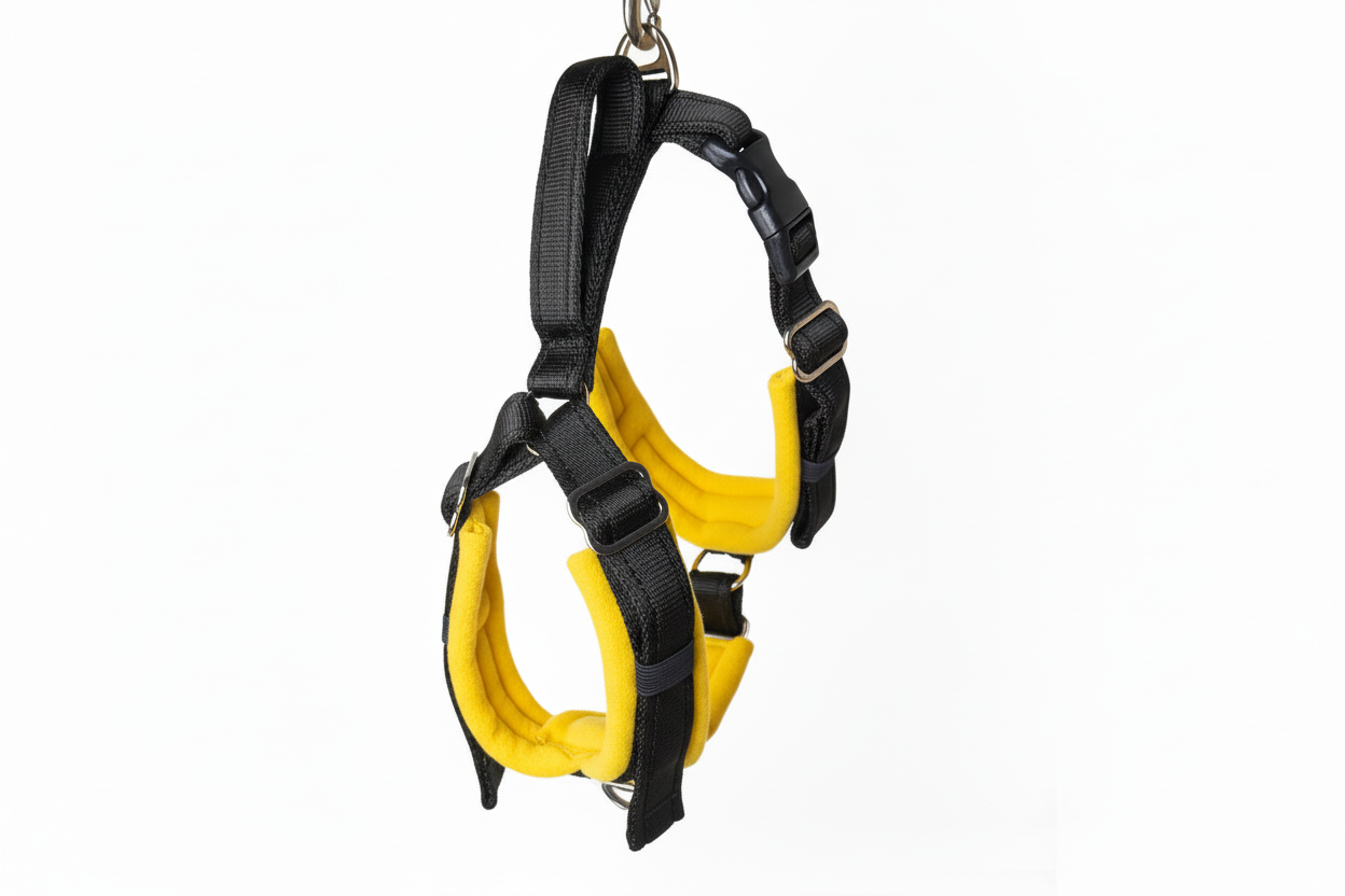 Black and sunshine yellow harness