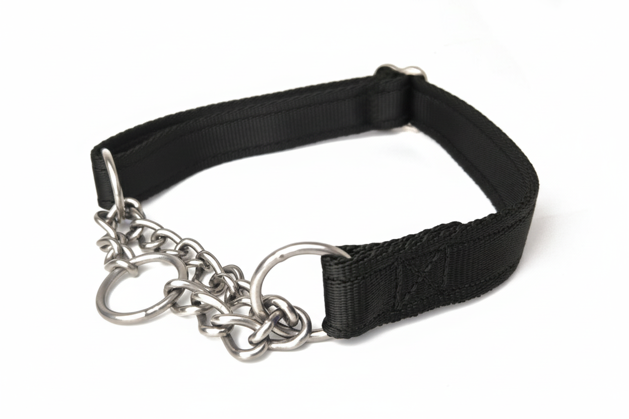 Black half check collar