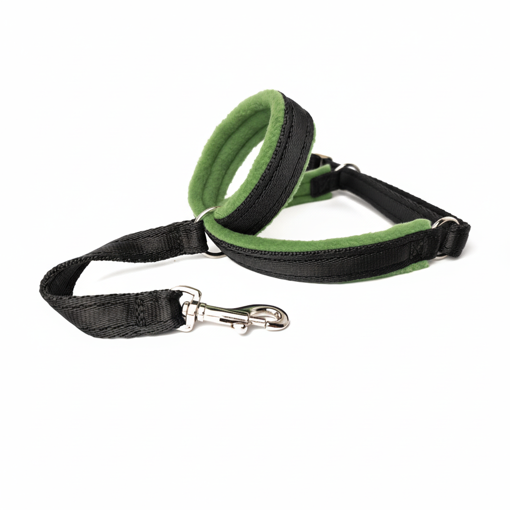 Black webbing with fern green padding