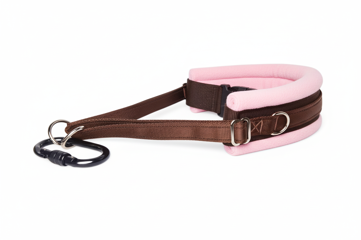 Brown and baby pink collar