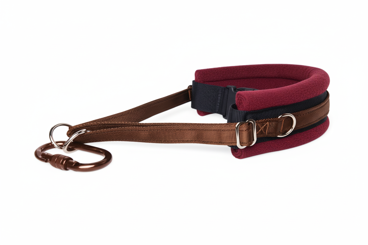 Brown and burgundy collar