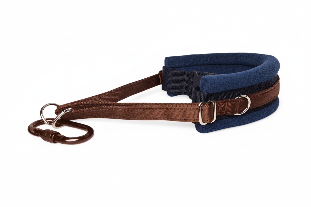 Brown and navy collar