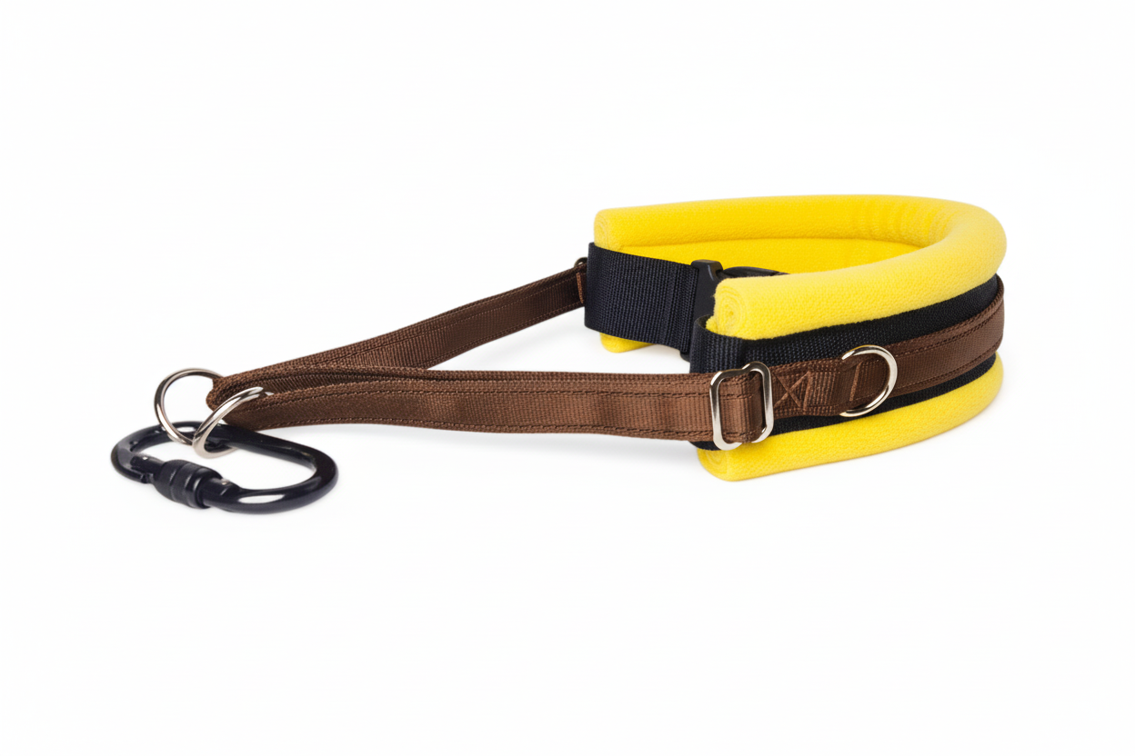 Brown and sunshine yellow collar