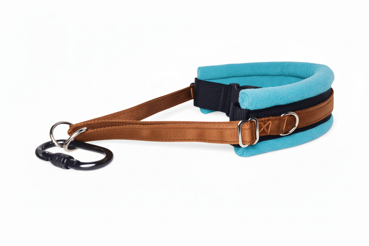 Brown and turquoise collar