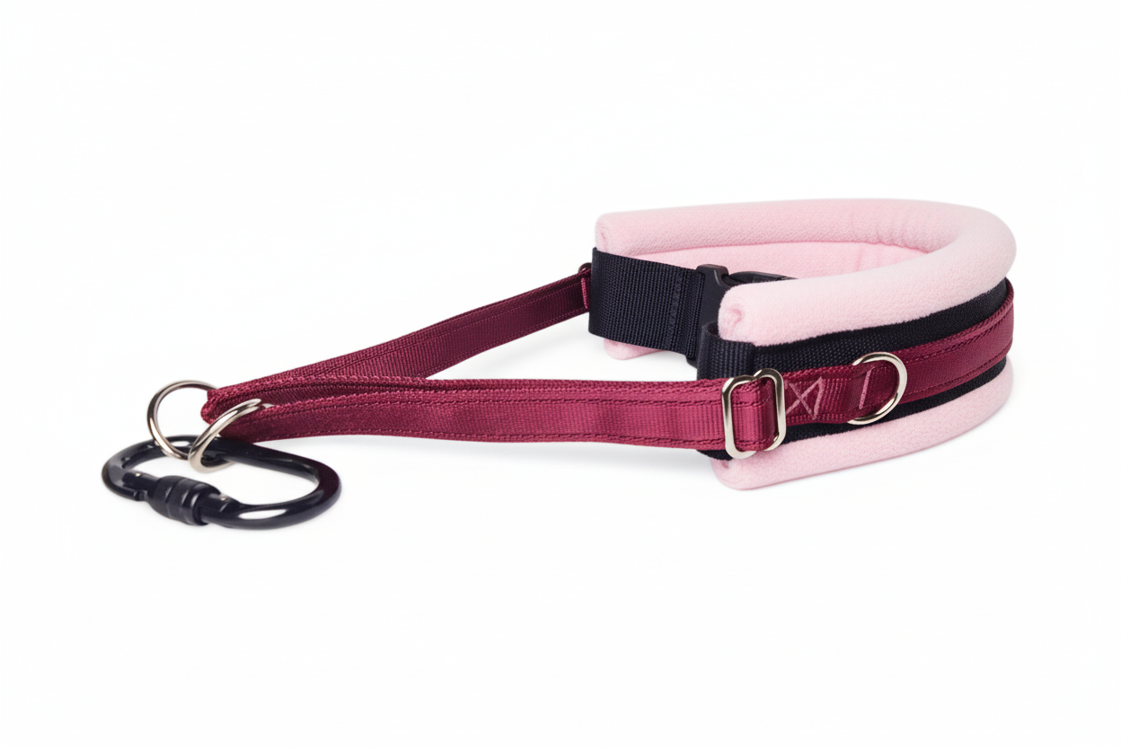 Burgundy and baby pink collar