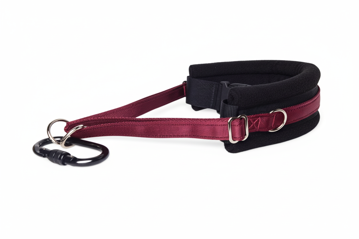 Burgundy and black collar