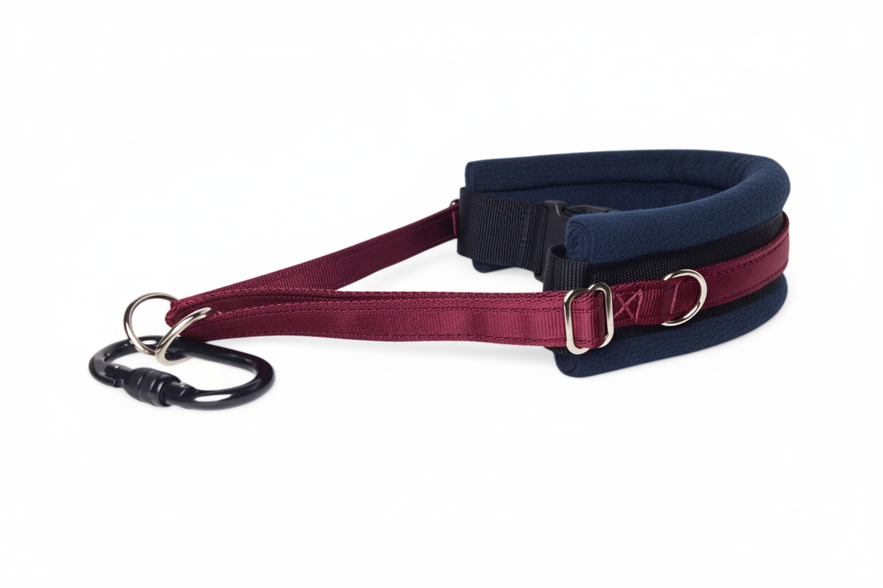 Burgundy and navy collar