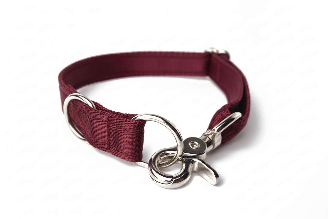 Burgundy trigger clip collar