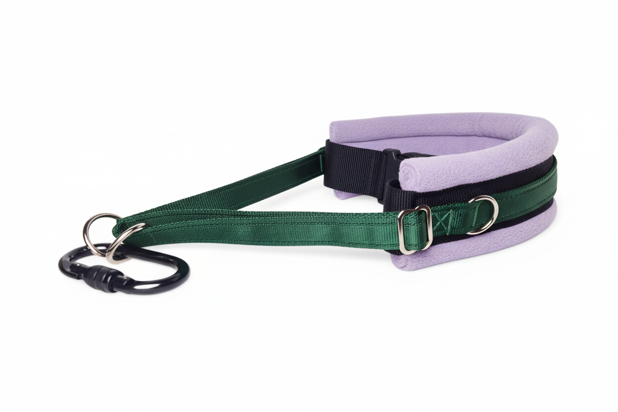 Dark forest green and lilac collar