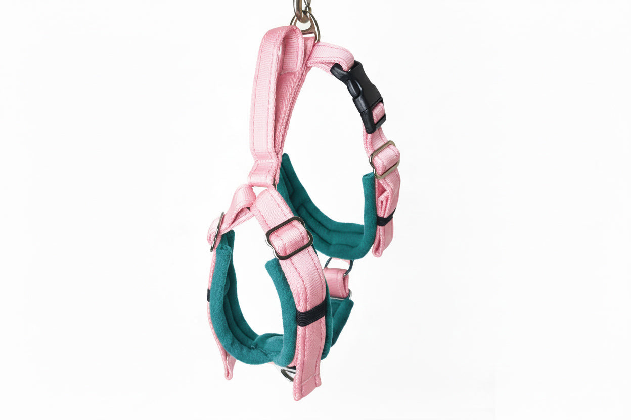 Baby Pink Adjustable Vari-Fit Harness - Fleece Lined