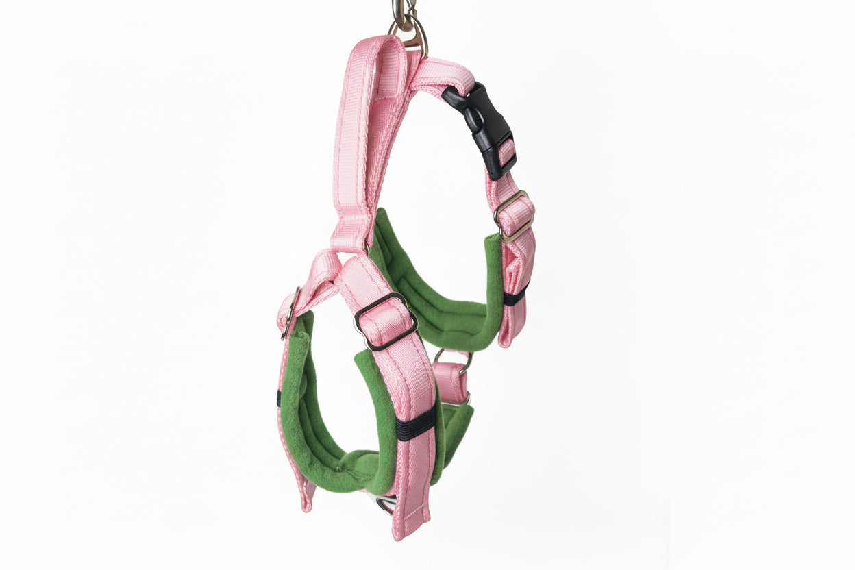 Baby Pink Adjustable Vari-Fit Harness - Fleece Lined