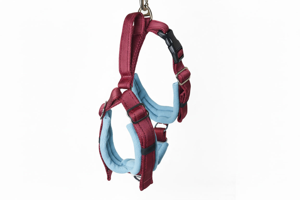 Burgundy Adjustable Vari-Fit Harness - Fleece Lined