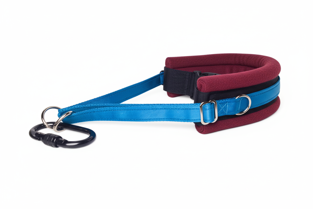 Electric blue and burgundy collar