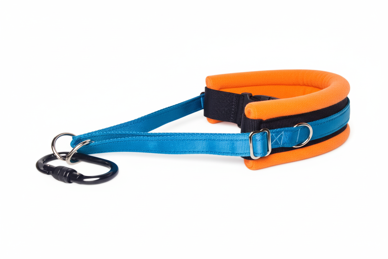 Electric blue and orange collar